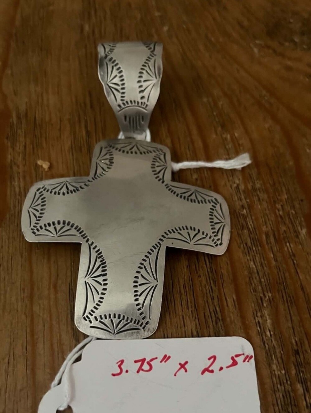Vintage Taxco Mexico SS 925 Signed Cross Pendant "3.75 X 2.5" 23 G 15mm Bail - Picture 3 of 5